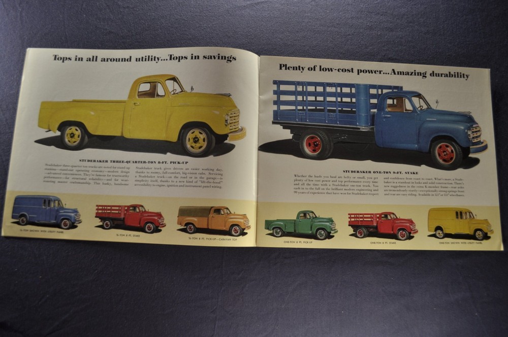 1950-1951 Studebaker Truck Brochure Pickup Stake Panel Dump Excellent Original