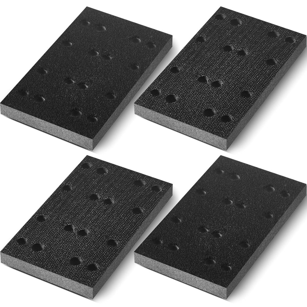 4 Pcs Soft Black Foam Sanding Pads Interface Sander Backing Pad Compatible...