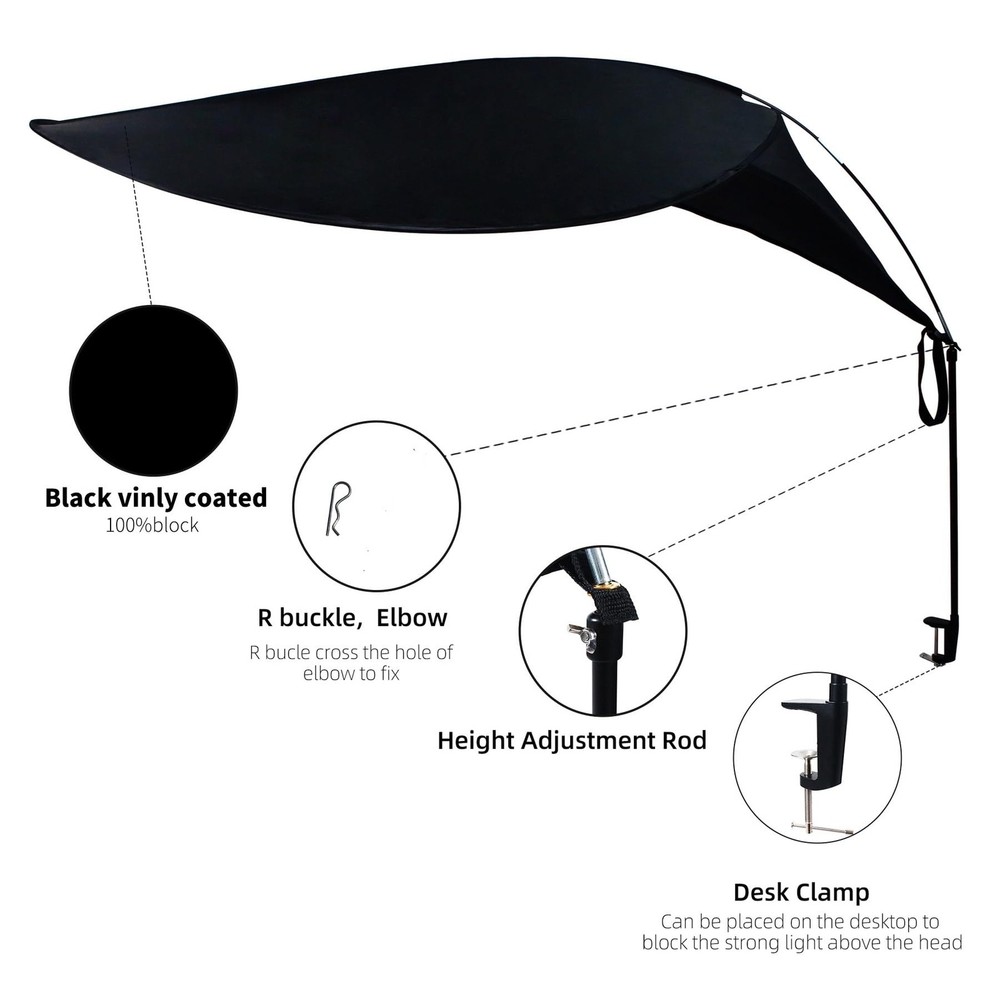 65" office cubicle desk shade,designed for light sensitive workers,idea for o...