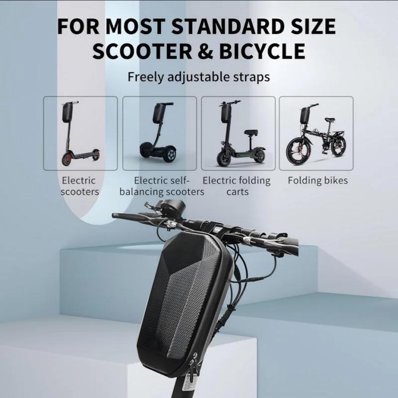 Electric Scooter Handlebar Storage Bag Premium Waterproof Hard Shell Front Bag