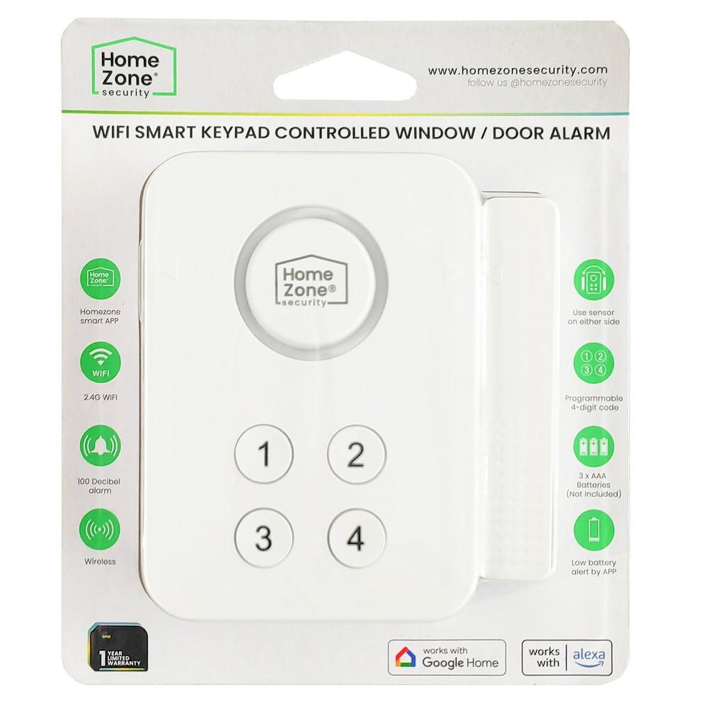 Smart Keypad Controls Window or Door Alarm, White, 4 oz