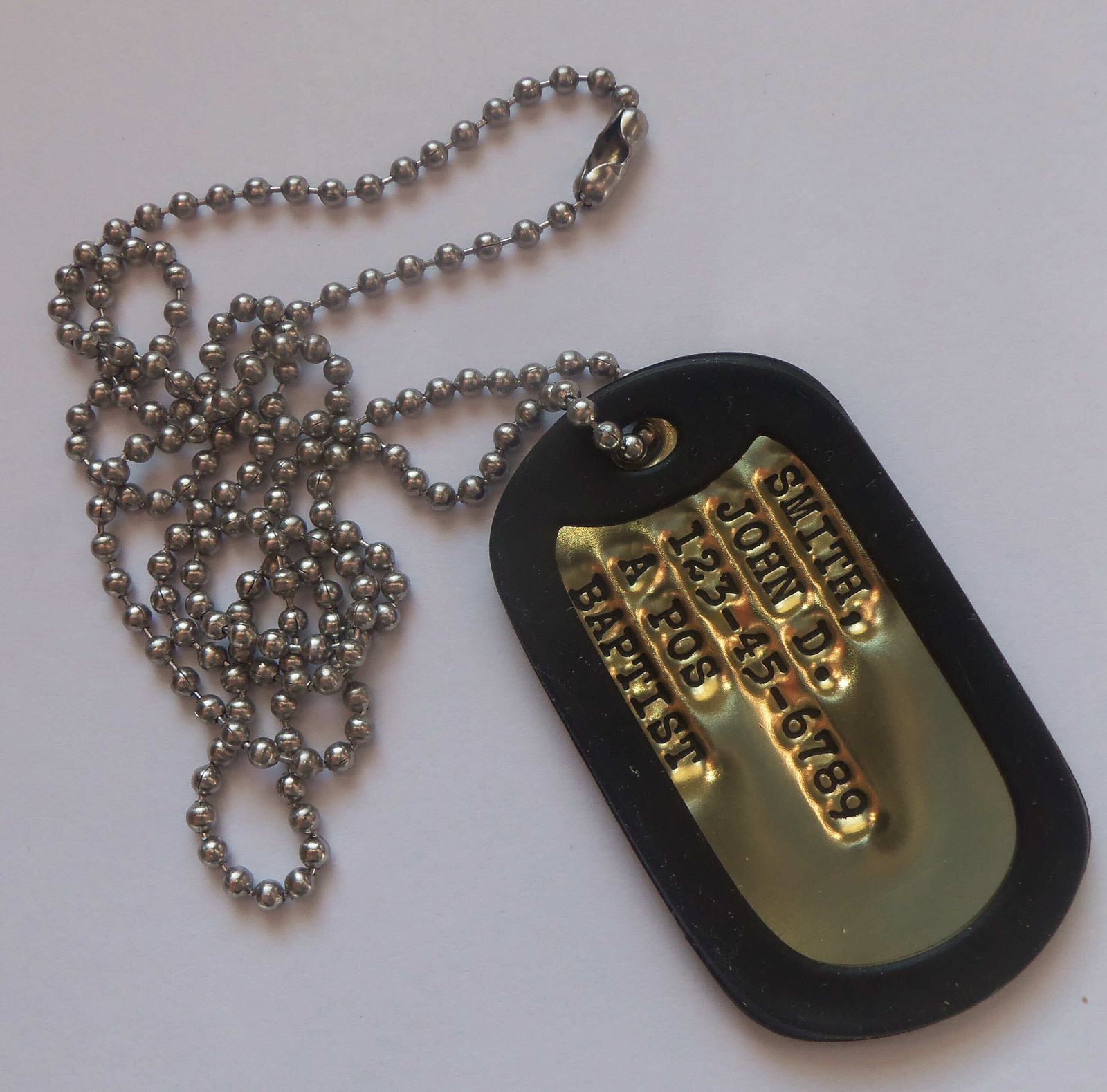 Real Single Brass Debossed Military Dog Tag Dogtag Made Just For U