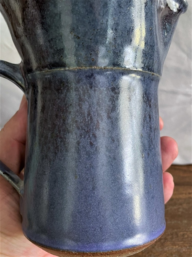 5.75" Studio Art Pottery Pitcher Cobalt Blue Nice Glaze