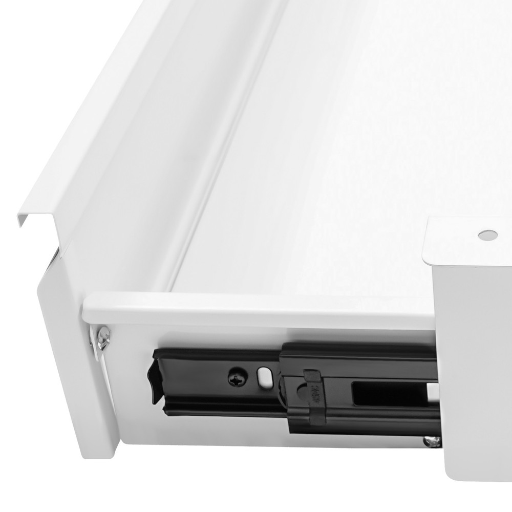 White Under Desk Storage Drawer Sliding Pull Out Organizer for Home Office