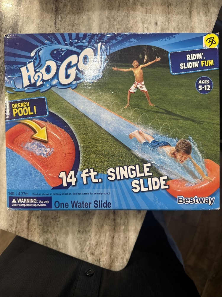 H20 GO! 14 ft. Single Slide With Drench Pool