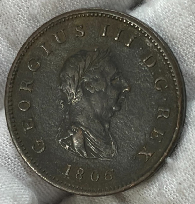 1806 Great Britain Half Penny Coin Better Condition High Value