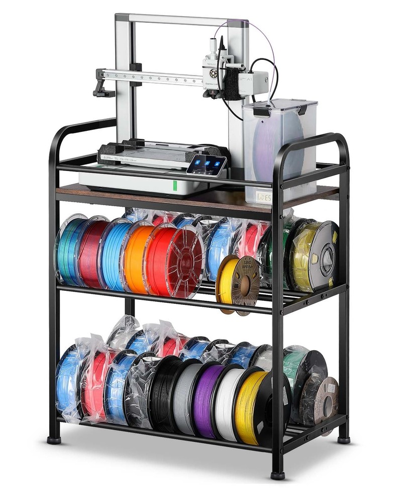 3D Printer Filament Storage Rack - Rolling Spool Holders with Wheels, Heavy D...