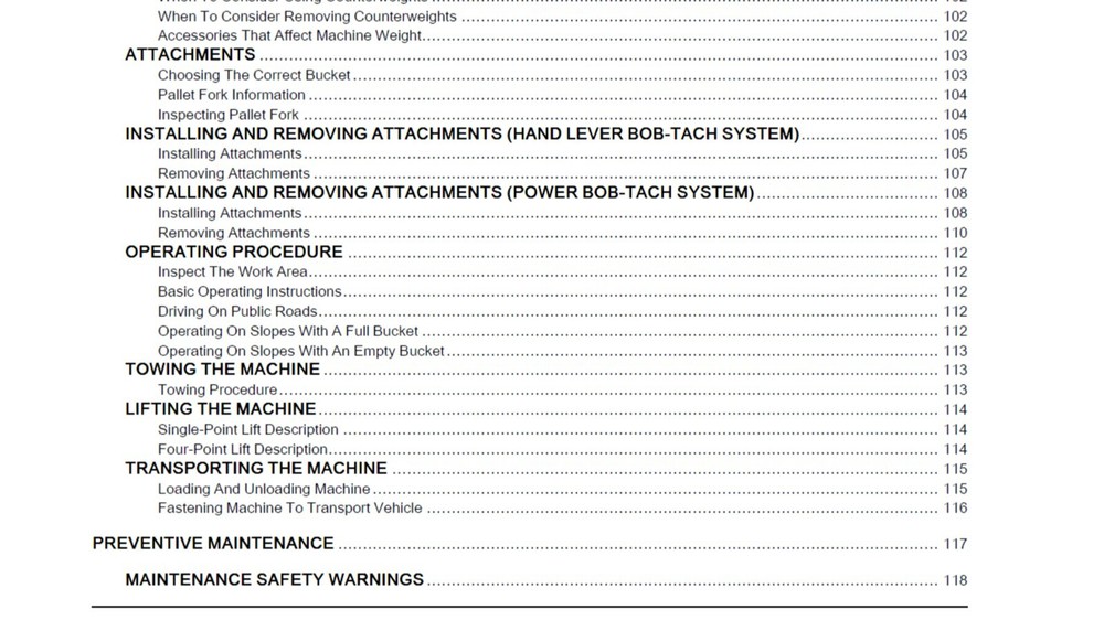 Bobcat S62 Skid Steer Loader Maintenance & Operation Manual (Reprint)