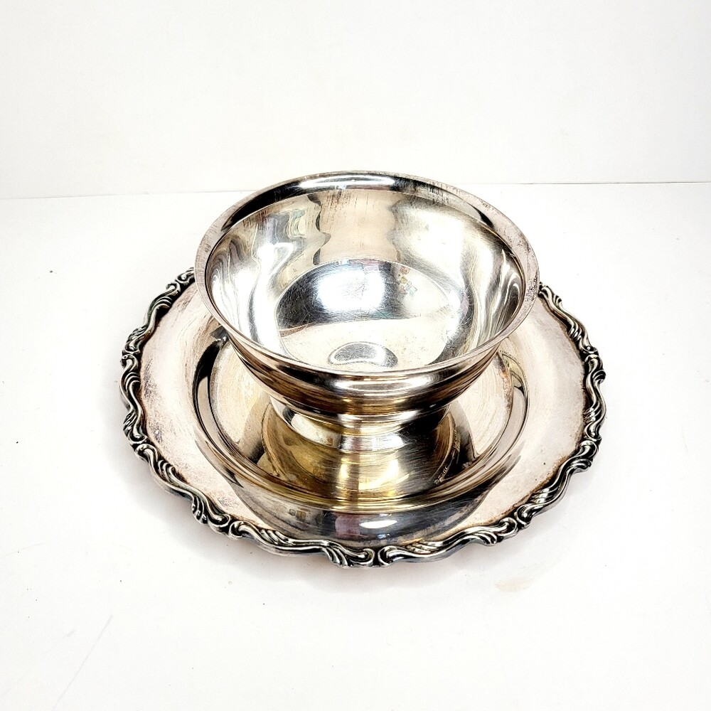 Vintage silver dip or sauce bowl