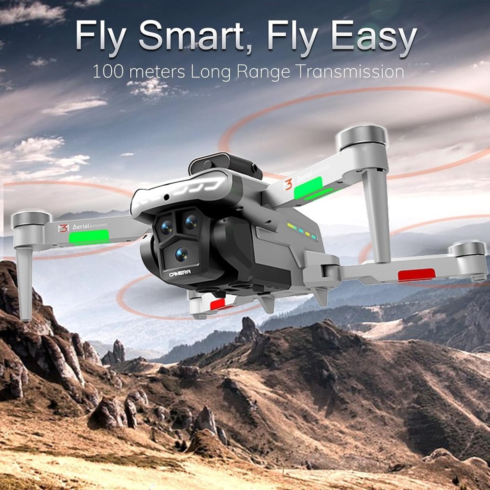 4K Drone with LCD Screen Controller Foldable Obstacle Avoidance