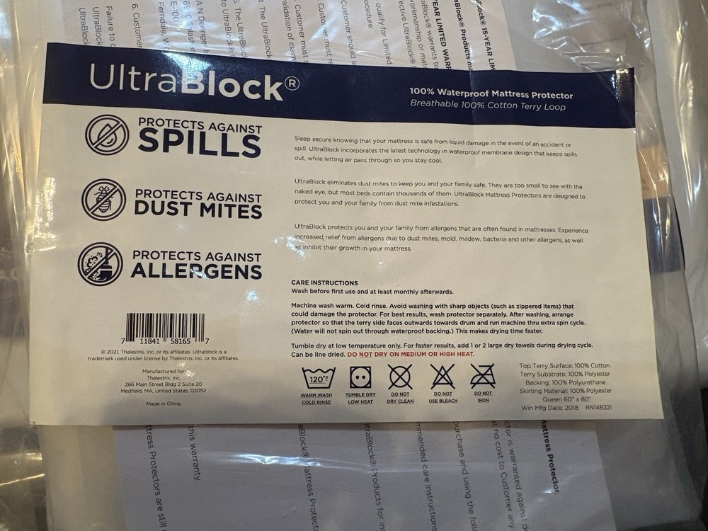 UltraBlock Professional Queen Mattress Bag Protector Designed For Moving/Storage