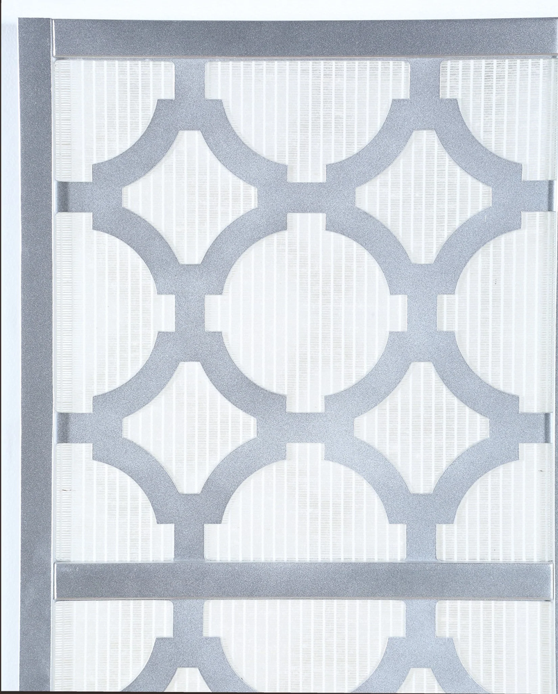 Quarterfoil infused Diamond Design 4-Panel Room Divider, Silver
