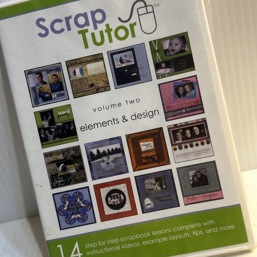 Scrap Tutor Volume Two Elements & Design 14 Step By Step Lessons DVD /90e