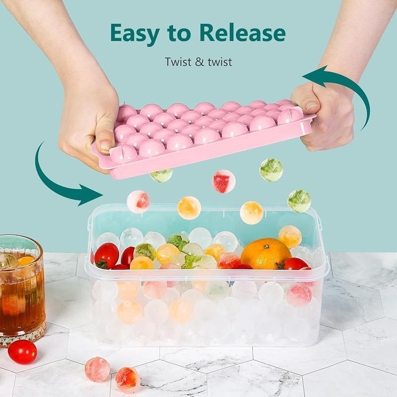 3 Pack Ice Trays for Freezer, 99 PCS Ice Cube Tray