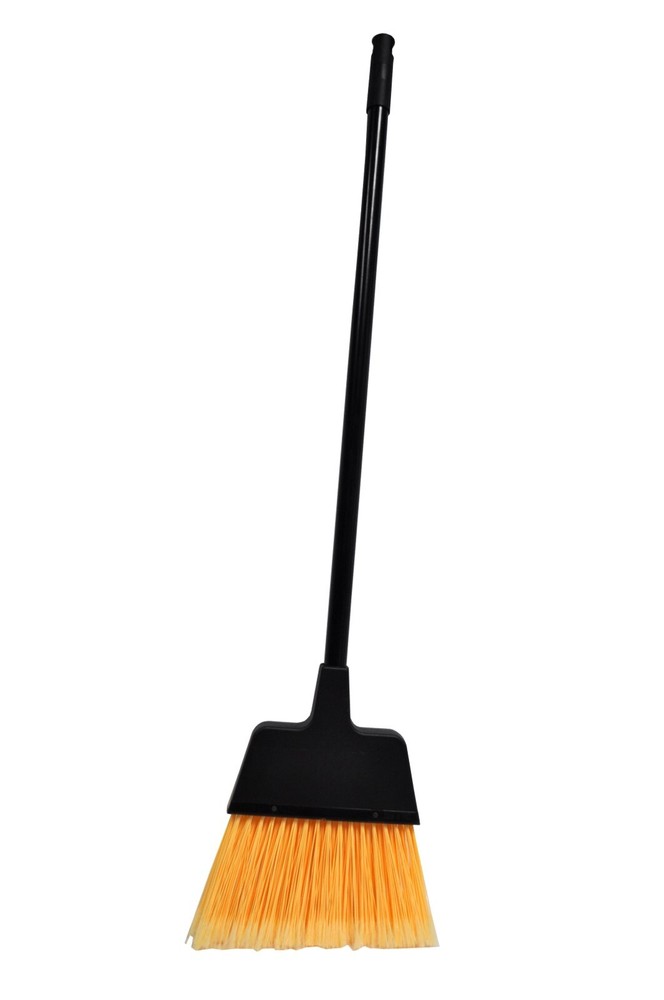 Angled Nylon Bristle Black Handle Lobby Broom