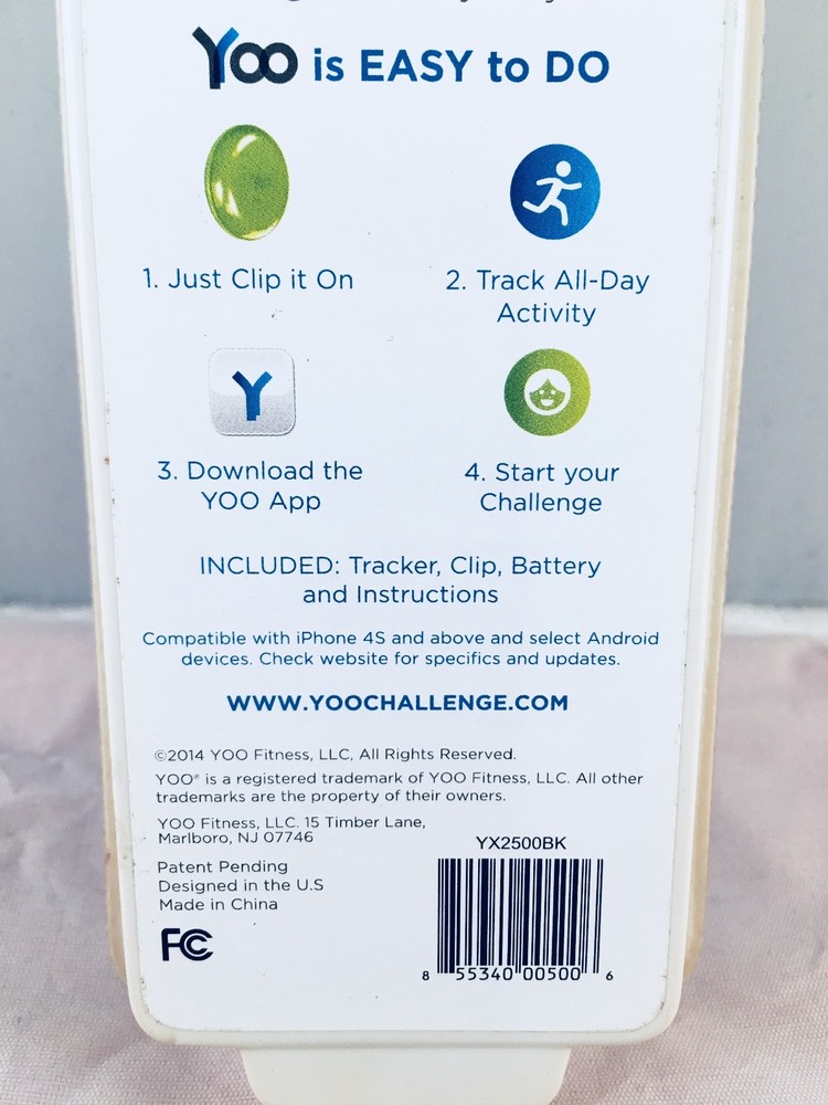 Yoo Mini Wireless Activity Tracker 12+ Months Steps,Distance,Calories,Yoo APP