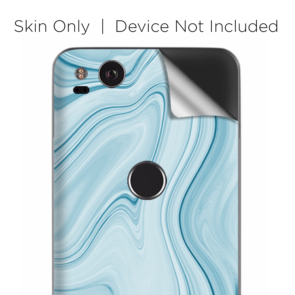 Google Pixel 2 Skins Decal Wrap Baby Blue Ice Swirl Marble