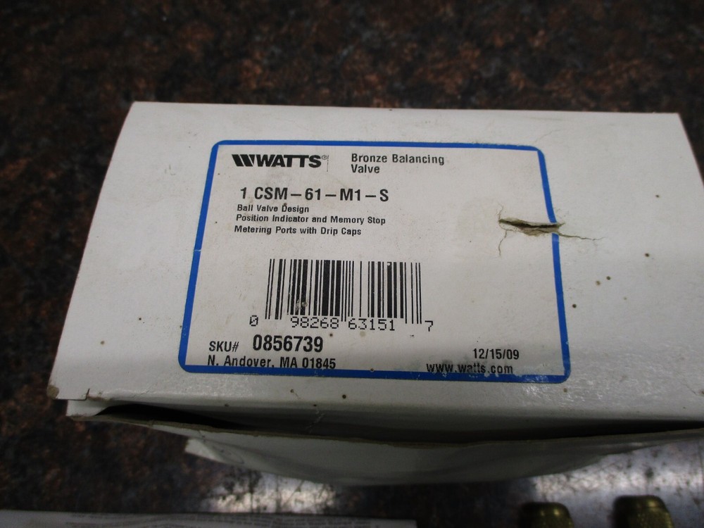 Watts Flow Measurement Valve 1" CSM-61-M1-S 0856739 NEW FREE SHIPPING