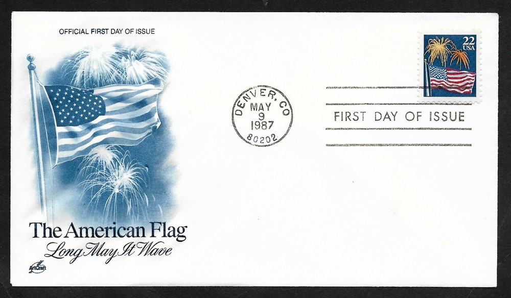 #2276  22c Flag & Fireworks ArtCraft FDC