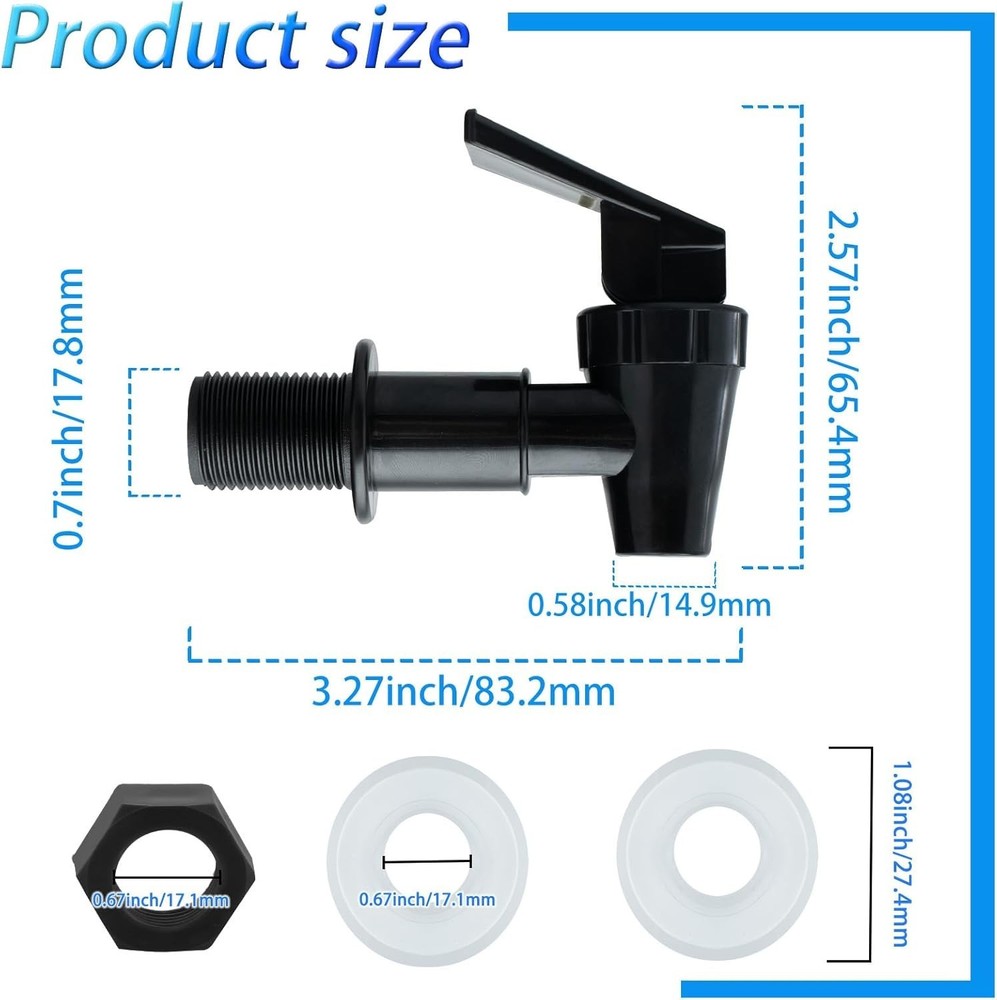 Replacement Cooler Faucet - 2-Pack BPA-Free Spigot for Water Beverage Dispensing