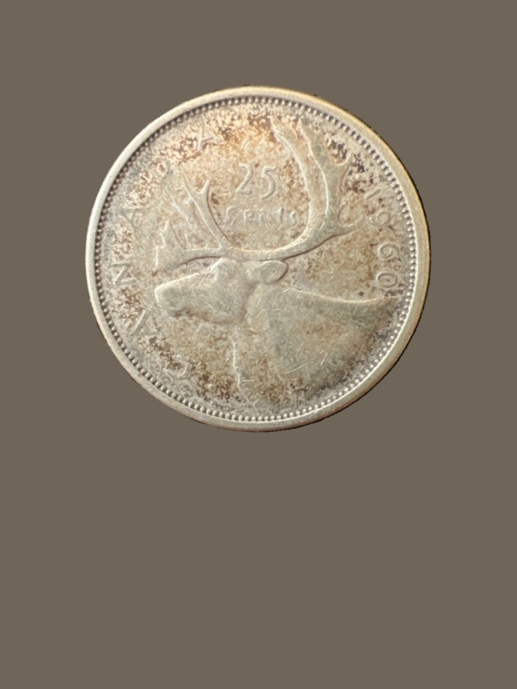1960 Canadian 25-Cent Quarter .800 Silver