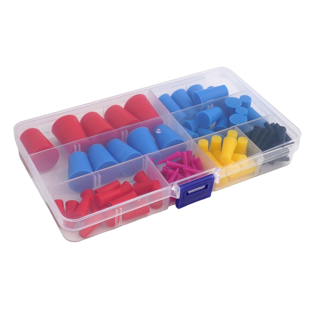 100 Pcs High Temp Silicone Rubber Tapered Kit,Silicone Assortment Kit