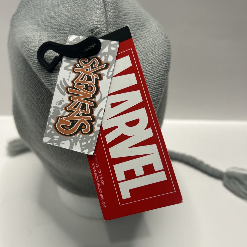 Marvel Comics Deadpool Bright Gray Laplander Winter Knit Cap Hat New OSFM