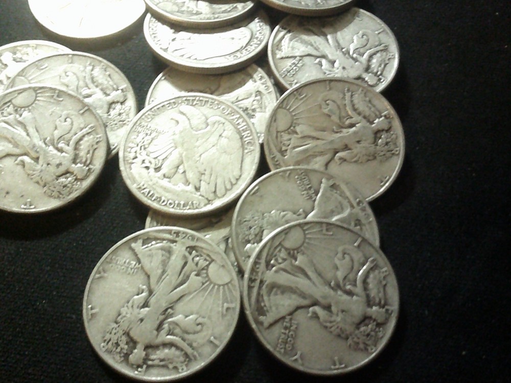 90% SILVER WALKING LIBERTY HALF DOLLARS