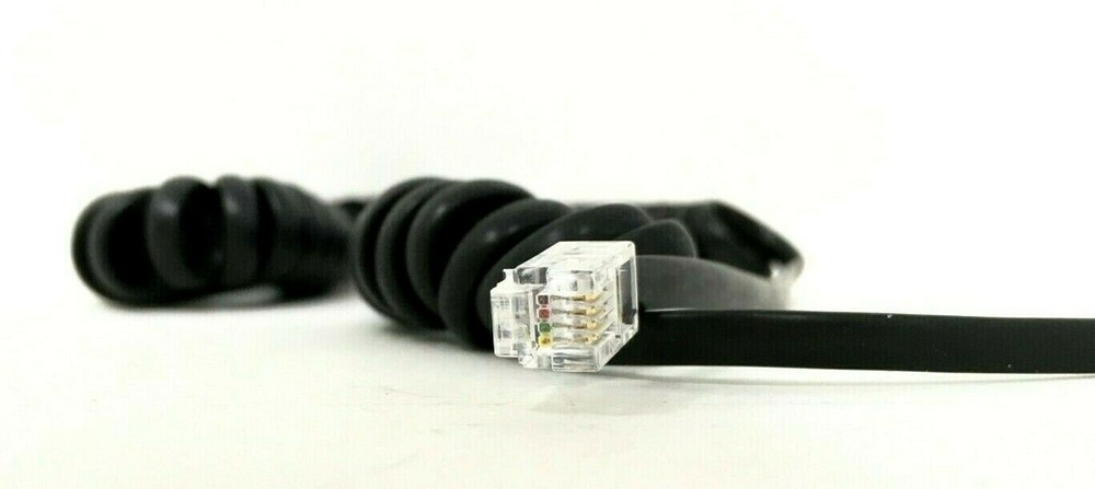 Black Box Modular Coiled Handset Cord Black 12 Ft EJ300-0012 *NOB*