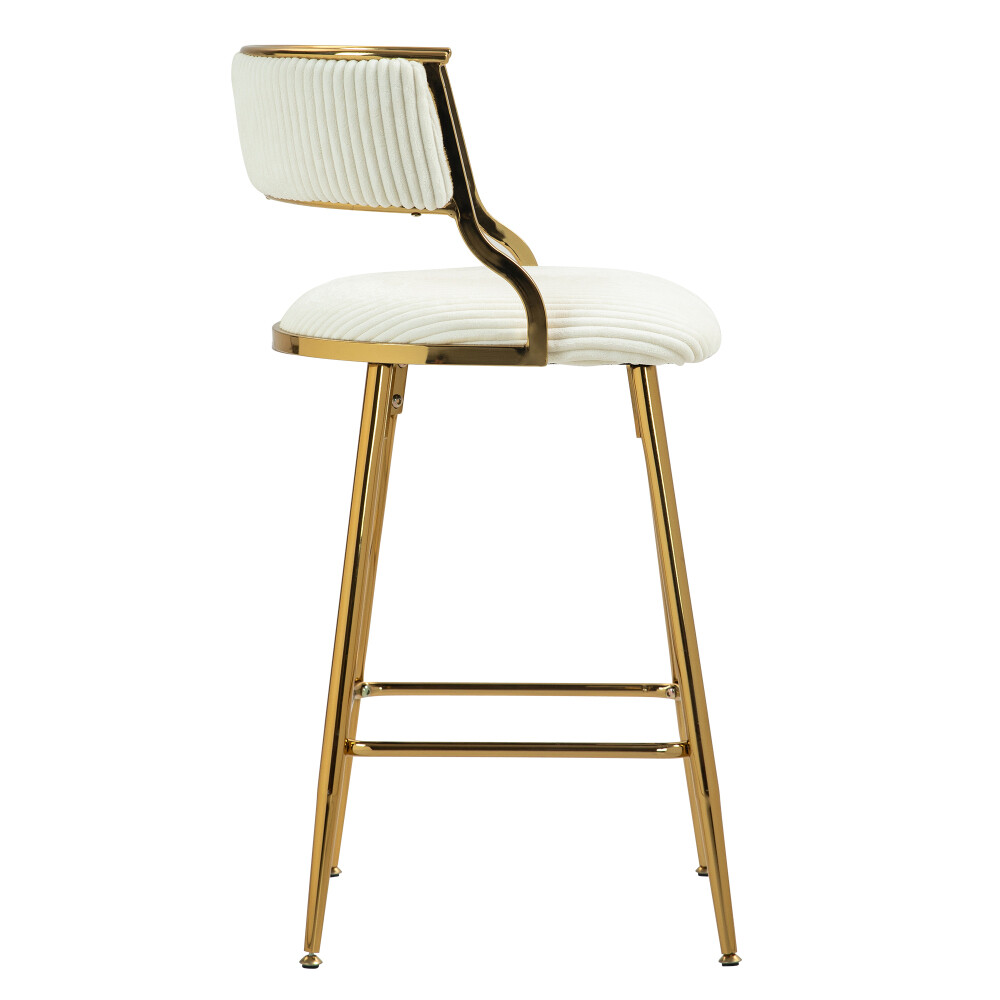 Modern Bar Stools Set of 2 Height Adjustable Barstools + Backrest Kitchen Stools