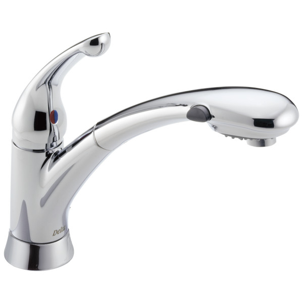 Delta Signature Pull-Out Kitchen Faucet 1-Handle Chrome-Certified Refurbished