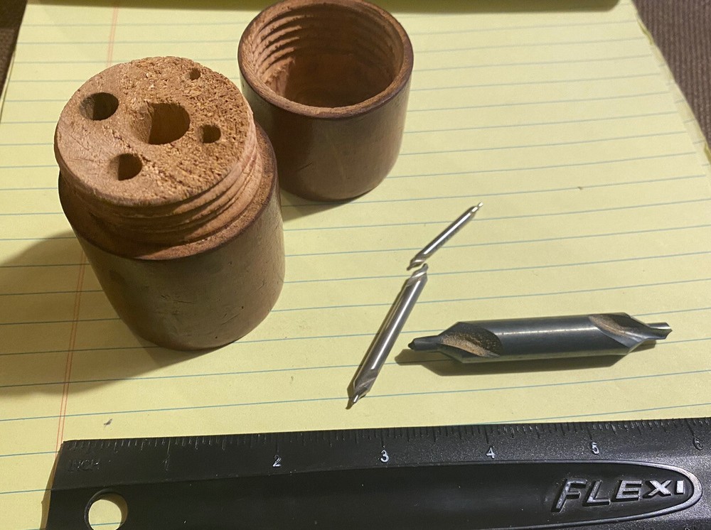 VINTAGE TOOL SET - DRILL BITS? IN HAND MADE ORIGINAL WOOD CASE