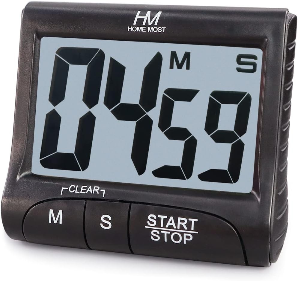 3" Large Display Kitchen Timer - Digital Timer Magnetic Back Loud Alarm on a Rop