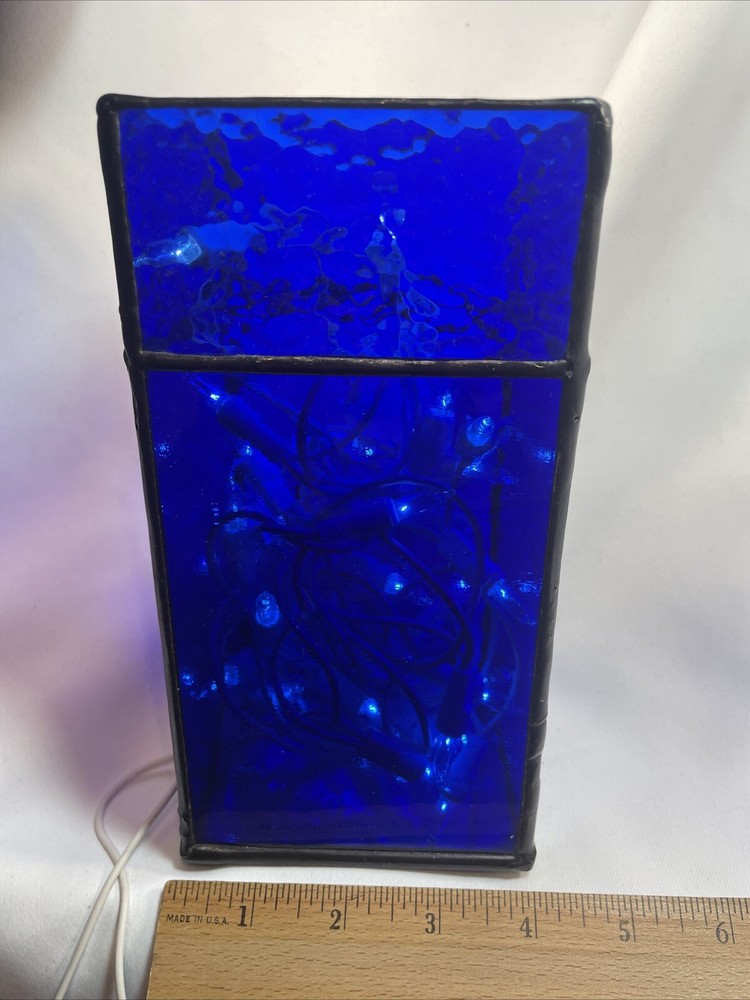 Cobalt Stained Glass Handmade Night Light