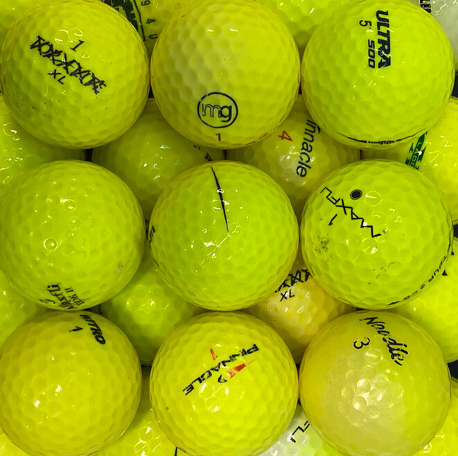 50 Assorted Yellow Mix 3A Grade Used Golf Balls