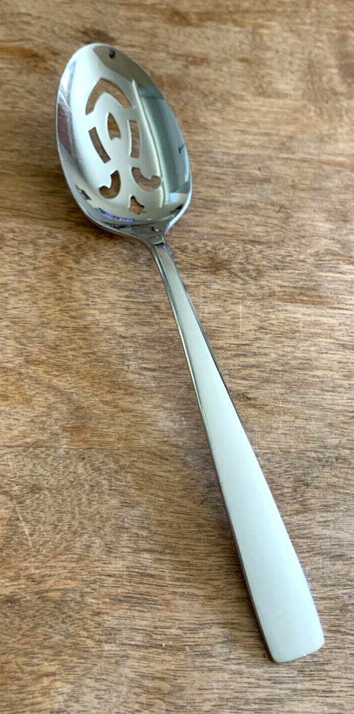 1 Pierced Serving Spoon DCS1 Duchess Stainless Glossy Plain Square Tip