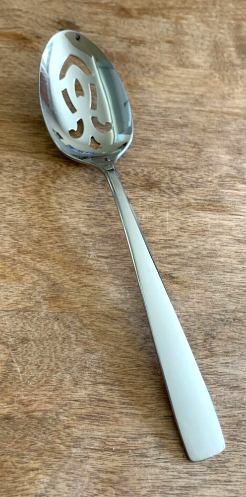 1 Pierced Serving Spoon DCS1 Duchess Stainless Glossy Plain Square Tip