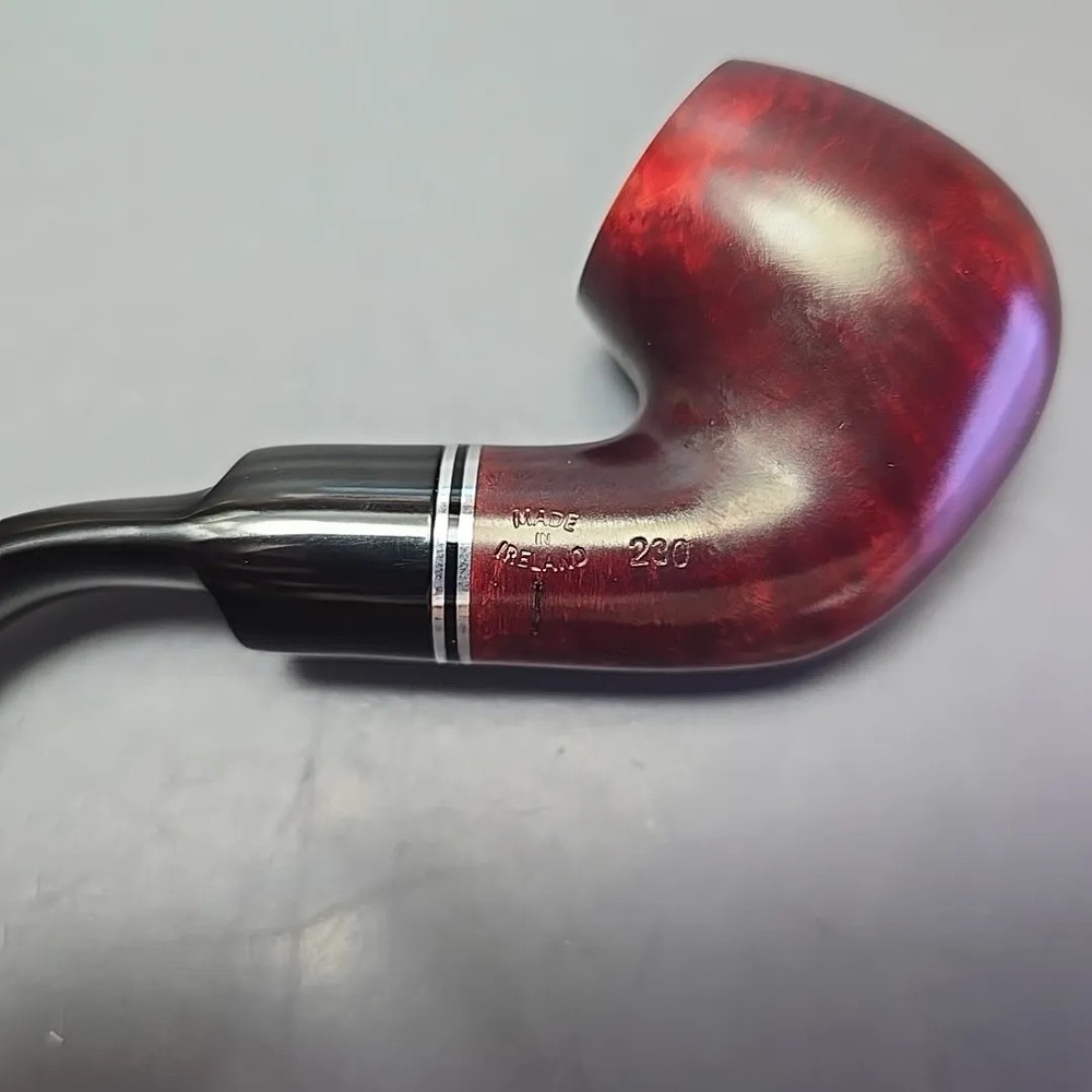 Peterson Killarney Red 230 Smooth Bent Billiard Briar Pipe, New