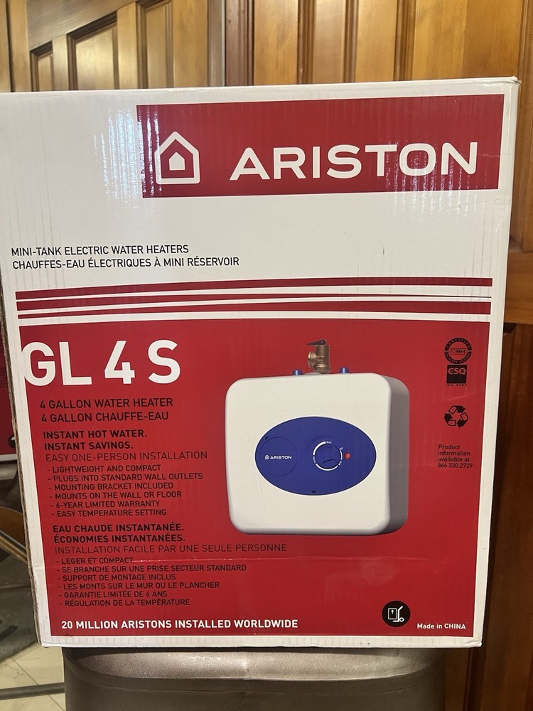 Ariston GL 4 S Mini Tank 4 Gallon Electric Water Heater 120VAC 12.5Amps New
