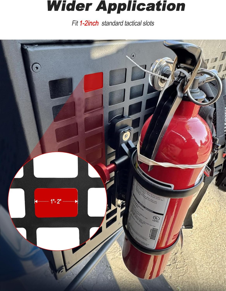 MOLLE Fire Extinguisher Mount Kit - Quick Release Bracket for Tactical Panels, T