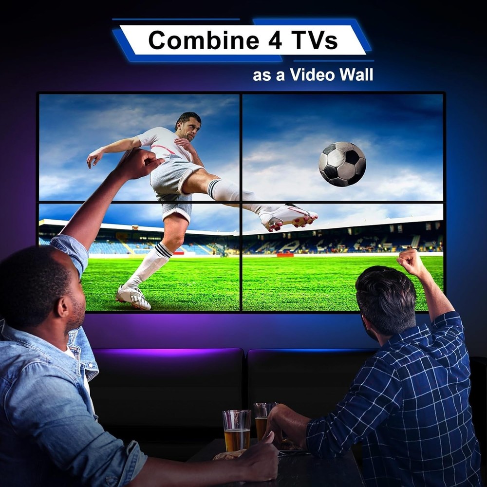 HDMl Video Wall Controller 2x2 4K, Video Wall Processor with 11 Splicing Mode...
