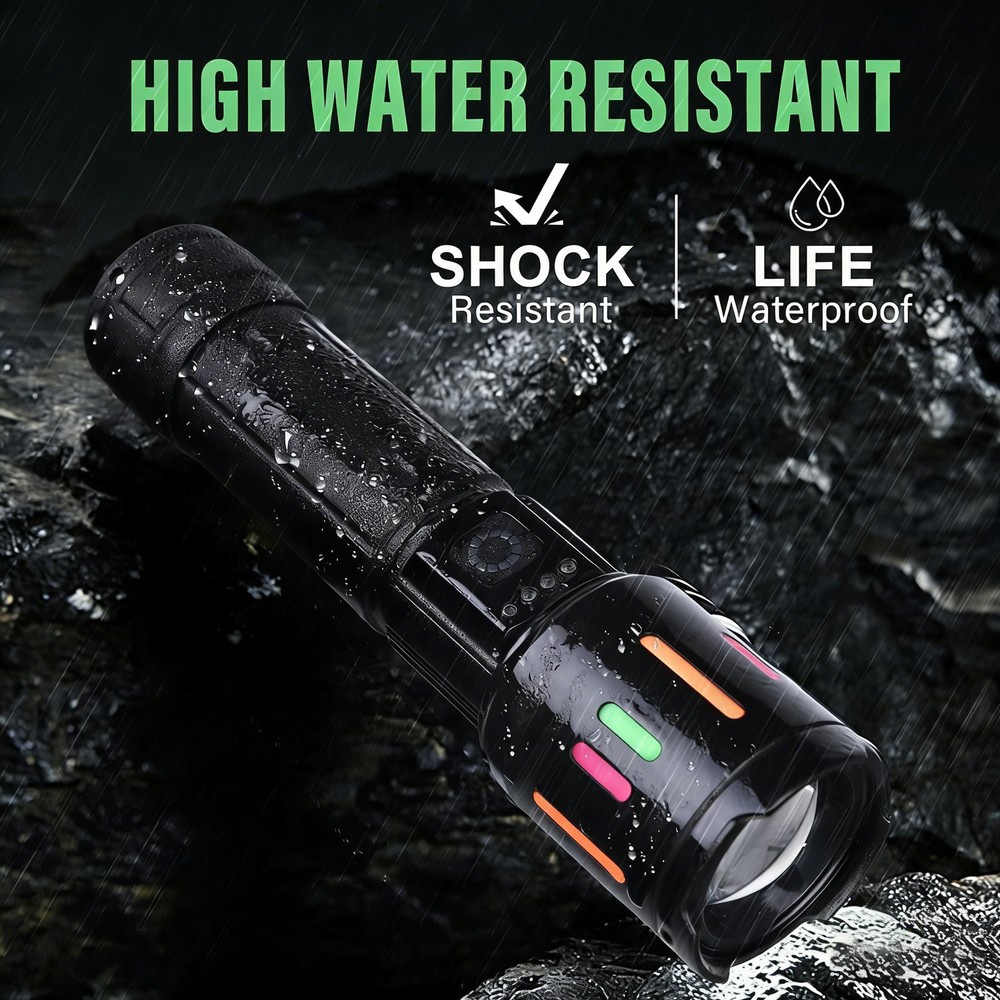 350000000 Lumen Super Bright LED Tactical Flashlight Rechargeable LED Work Light