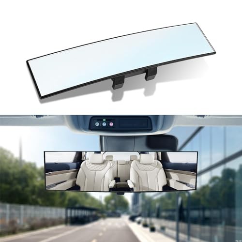 Rear View Mirror, Blind Spot Mirror, Panoramic Convex Rearview Mirror, White