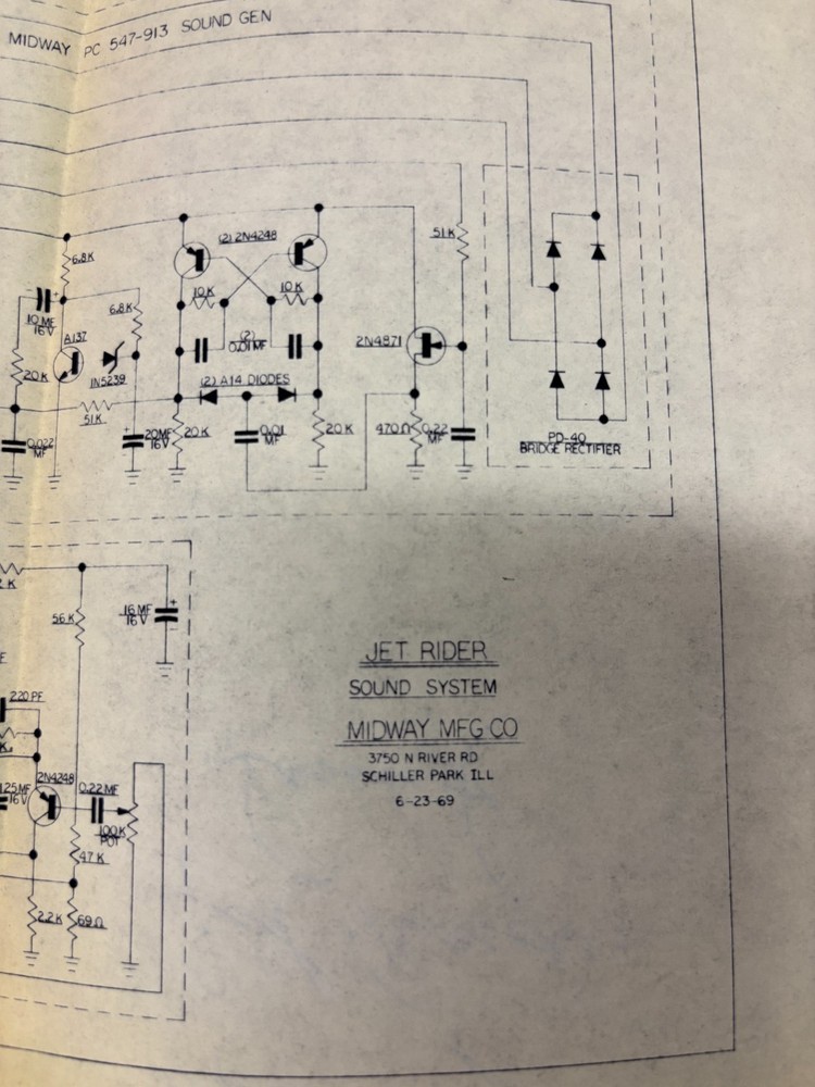 ORIGINAL-MIDWAY-JET RIDER-SCHEMATICS-GENERAL INSTRUCTIONS