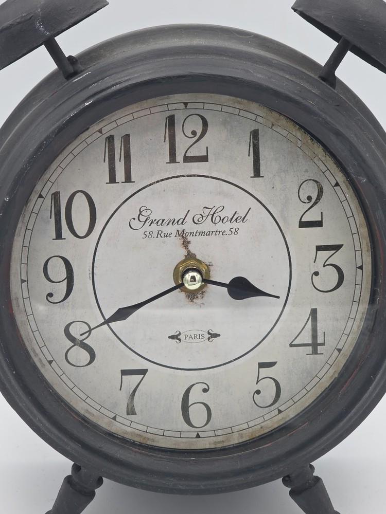 Grand Hotel BlackVintage Table Alarm Style Clock Works Great!