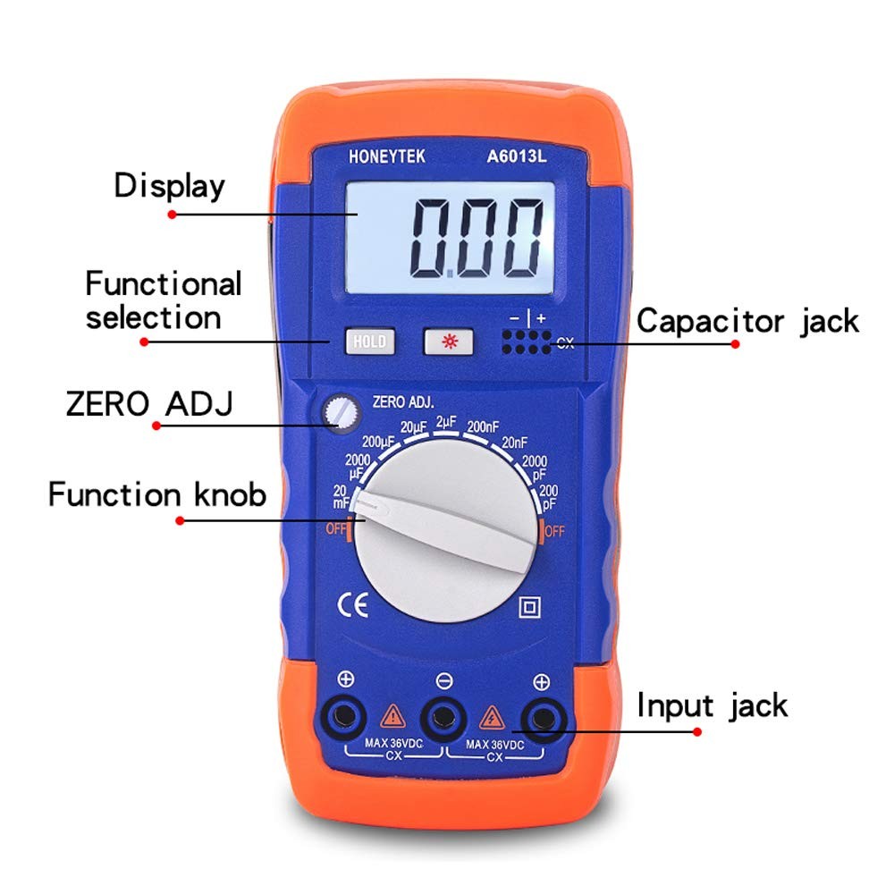 Honeytek A6013L Capacitor Tester Black