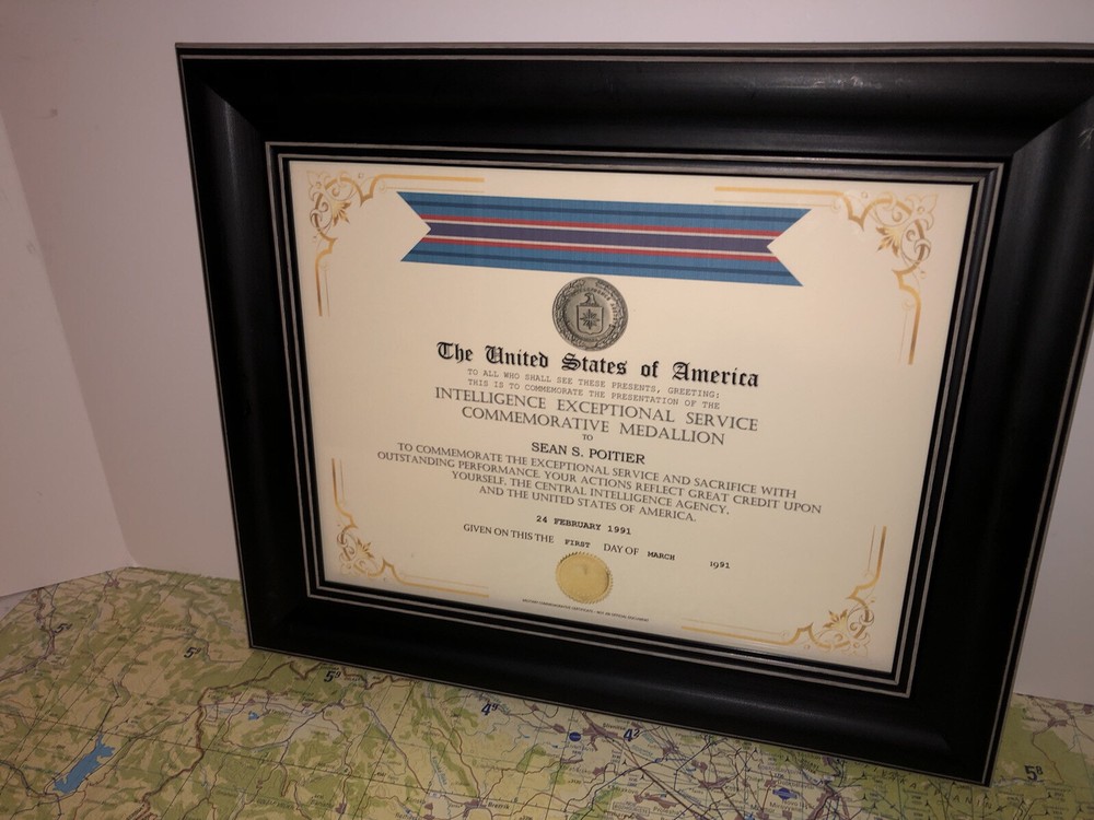 CIA - EXCEPTIONAL SERVICE COMMEMORATIVE MEDALLION CERTIFICATE Type-1