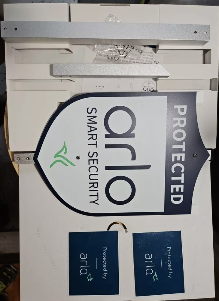 ARLO RETAIL BOX PULL SMART SECURITY YARD SIGN & 2 Window Stickers NEW