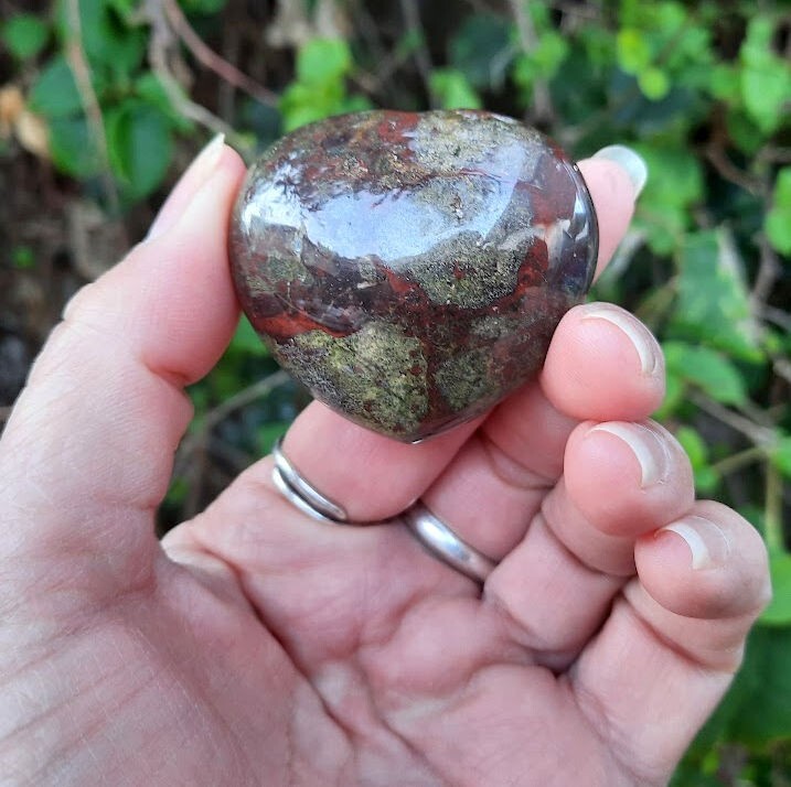 Dragonstone Double Terminated Wand & Heart Bundle, Courage, Strength, Creativity