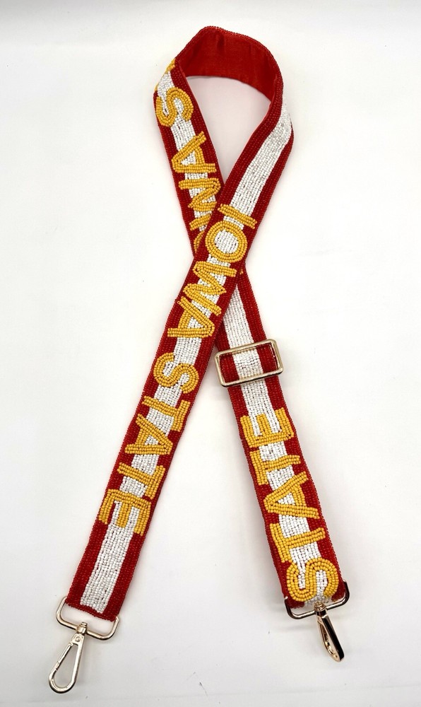 Iowa State RED Handmade Beaded Purse Strap. BEAUTIFUL!